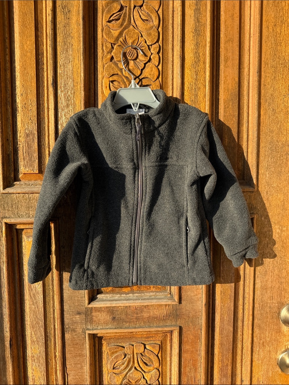 Boys Columbia Charcoal Gray Fleece Zip-Up Jacket Sweater Size 4T
